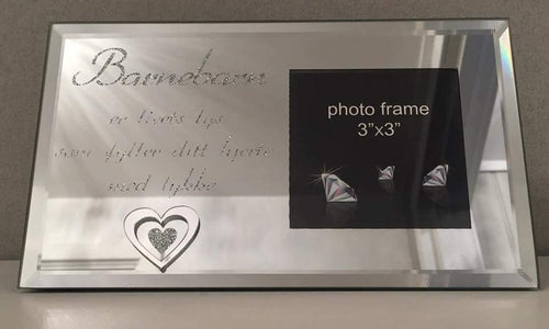 UTSOLGT!! Fotoramme speil med teksten: Barnebarn er livets…. Str: 20x12cm