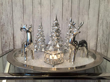 NYHET. Stort juletre i keramikk ,sølvkrom 11,7 x 23 cm